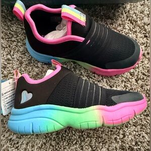 Skechers Black and Pink Kids Sneakers
